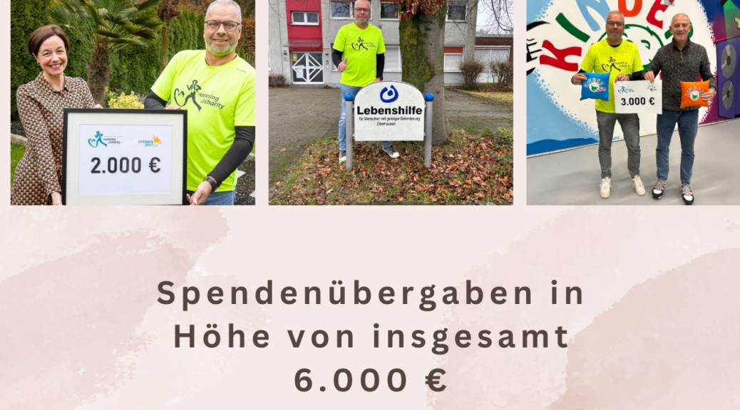 Das Bild zeigt die Empfänger unserer Spendenaktion, bei der insgesamt 6.000 € übergeben wurden.