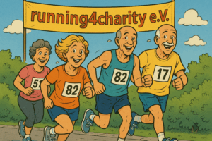 Läufergruppe bei der Lauf-Challenge 02 – gemeinsam laufen Gutes tun und Familien stärken.